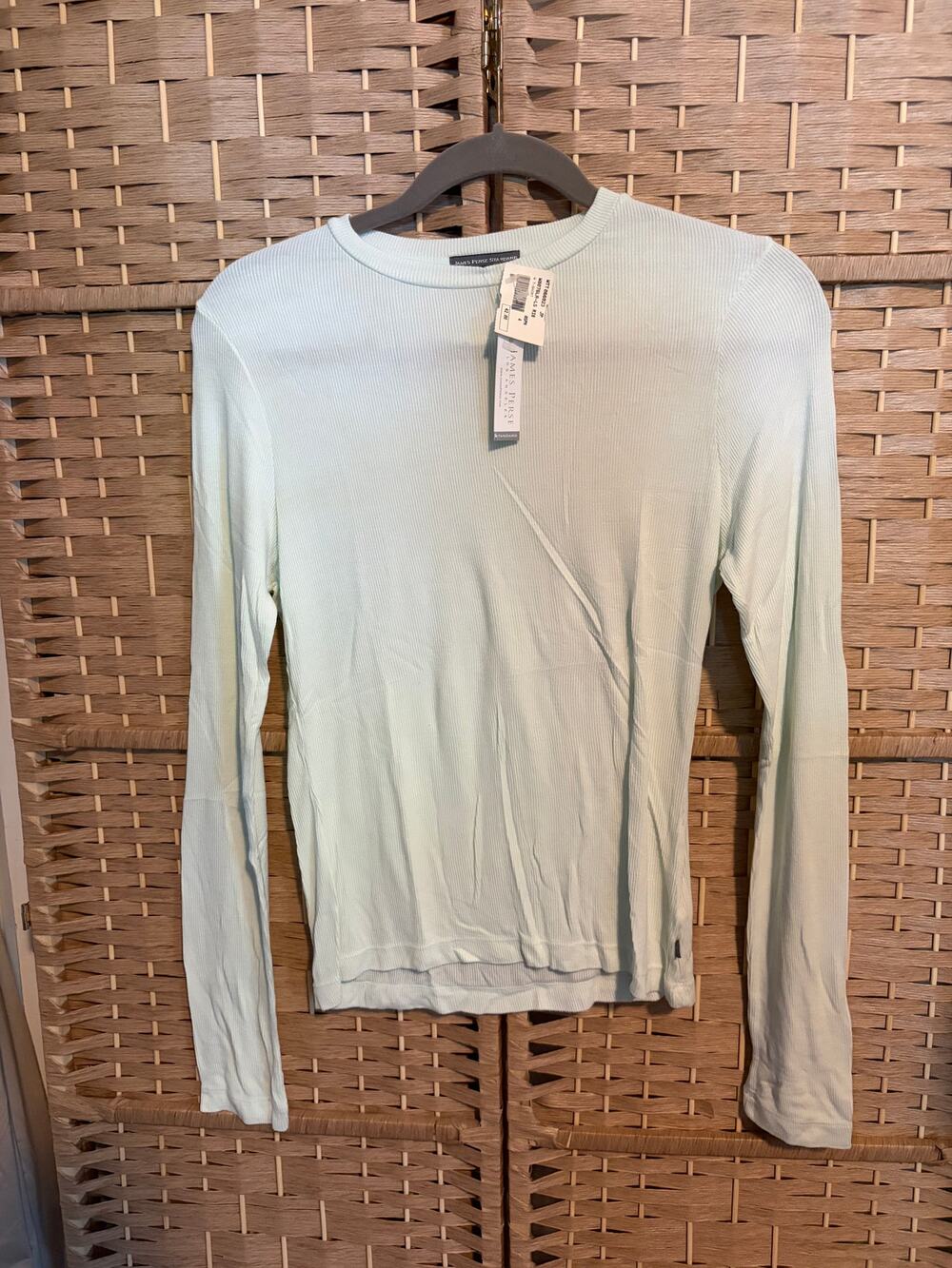 NWT James Perse Standard Women's Size XL(4) Aspen Ribbed Long Sleeve Tee